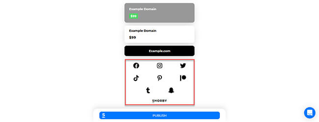 18 Social links appearance