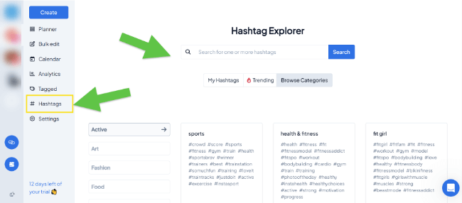 21 hashtag explorer sidebar