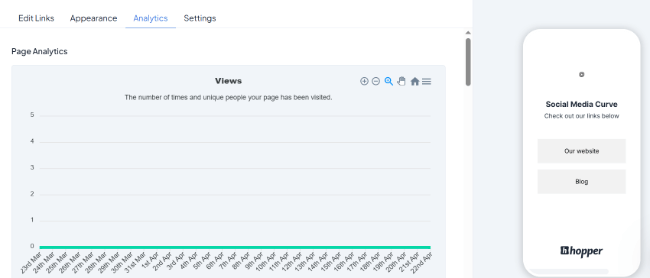 27 link in bio analytics tab