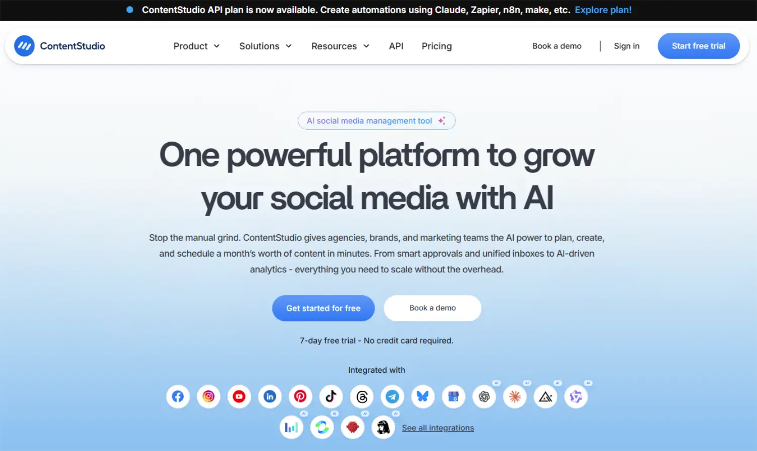 content studio homepage