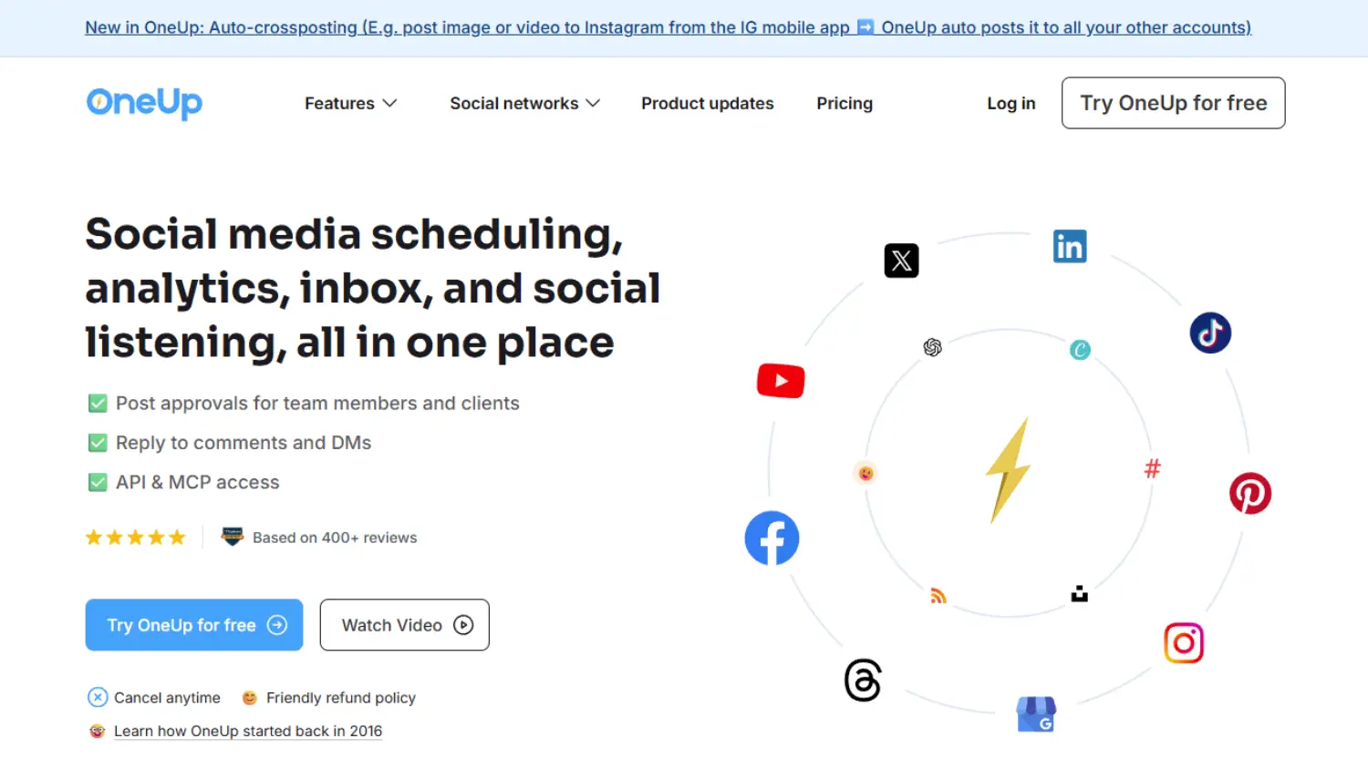 oneup homepage