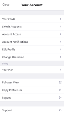 Tap Bio - Updating settings