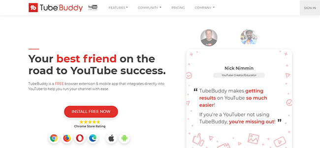 TubeBuddy Homepage