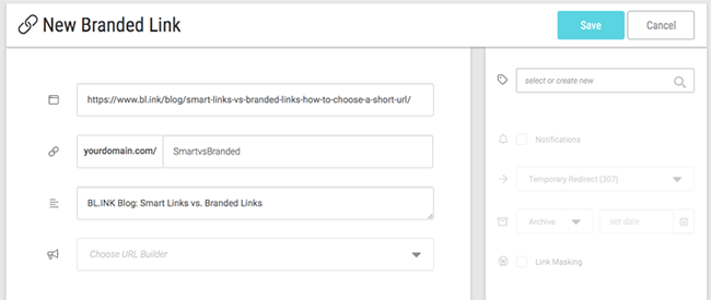 blink url shortener