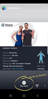 instagram swipe up feature example