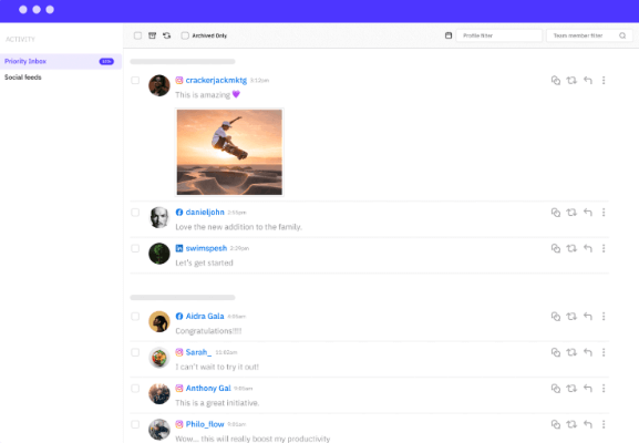 sendible social media inbox