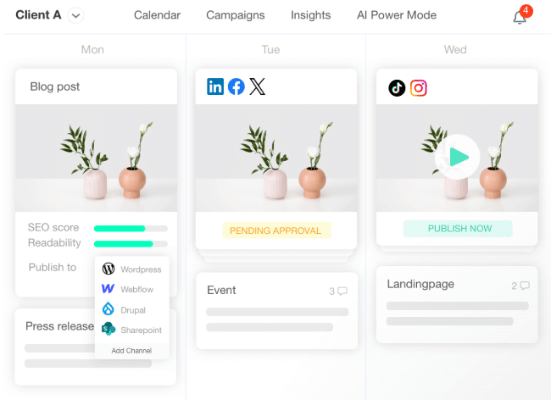 storychief content calendar