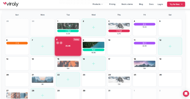 viraly social media calendar