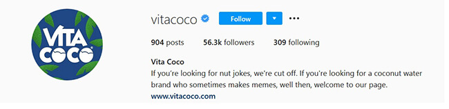 vita coco instagram bio